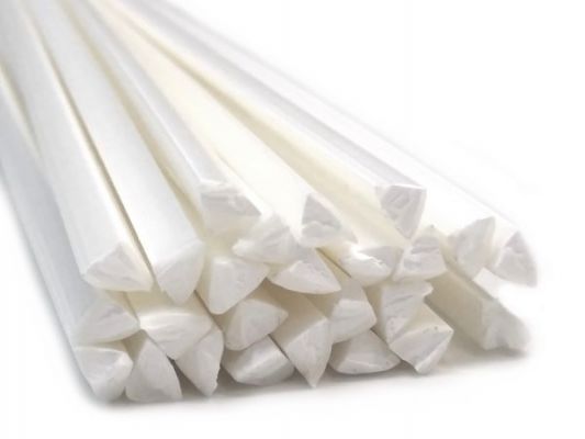 Plastic welding rods PE-HD 6mm Triangular White 25 rods